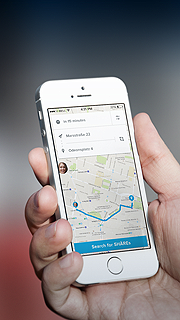 Die Shäre a Taxi App gibts als App ab November 2014 für iOs und Android